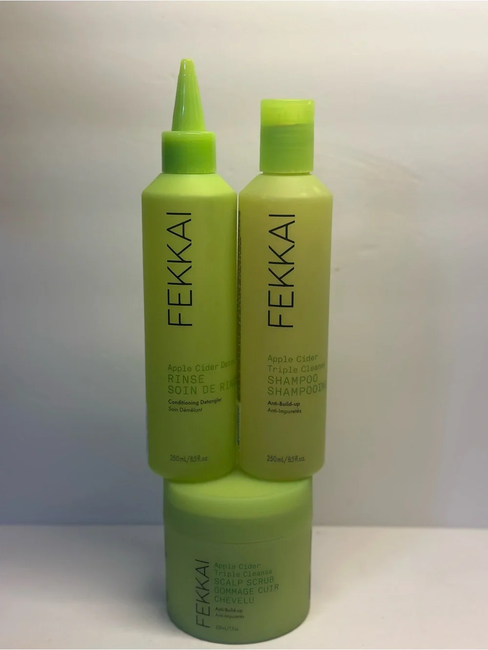 Fekkai Apple Cider Triple Cleanse Hair Care Set Shampoo Detox Rinse Scalp Scrub